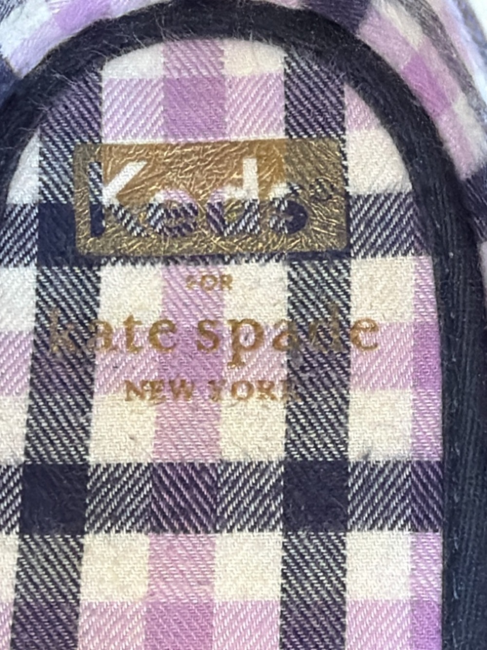 Kate Spade x Keds WF65386 Navy Canvas Sneakers Pink Laces Plaid Lining Size 9 - Picture 5 of 6